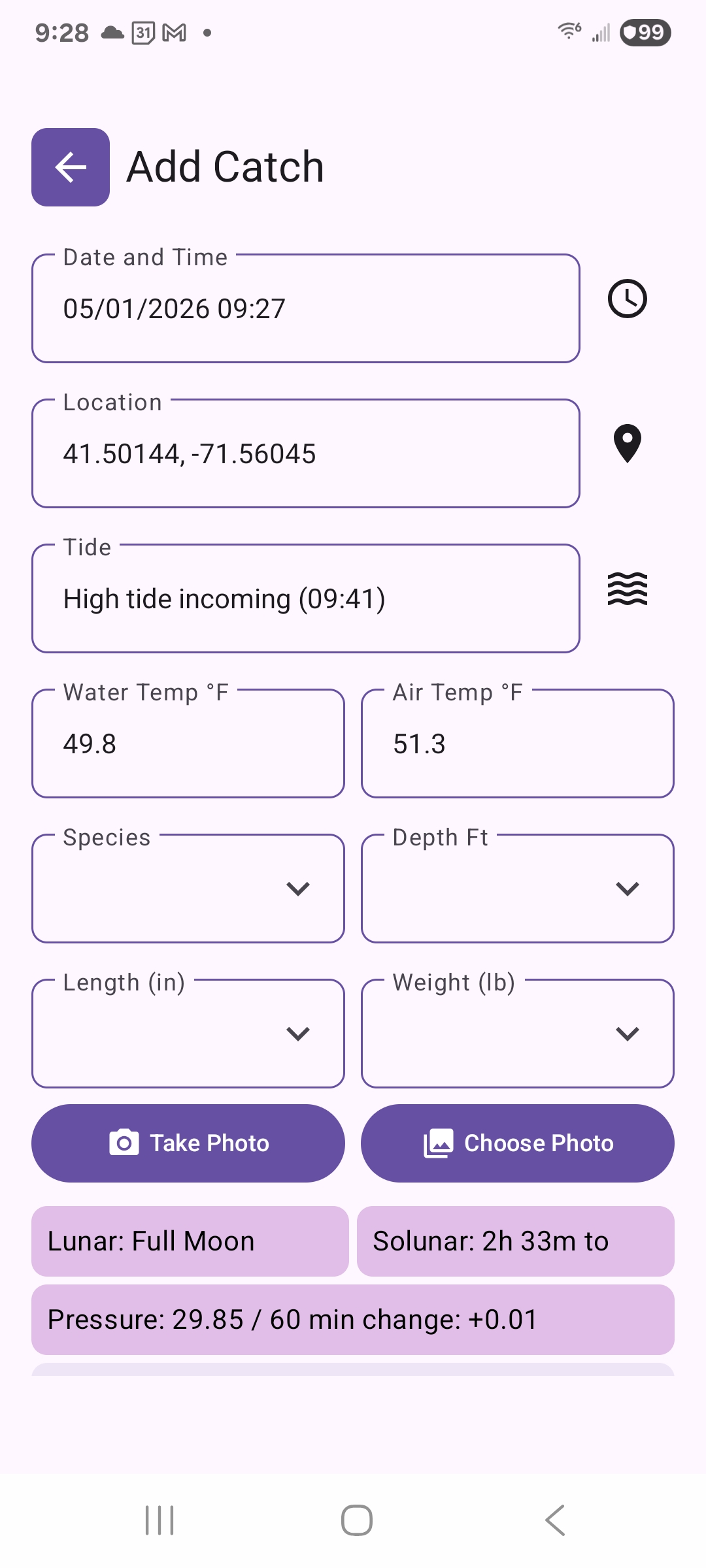 Add New Catch